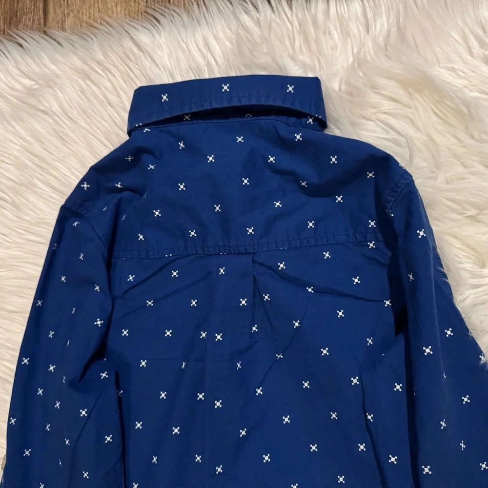 ThereAbouts Kids Navy Blue Button-Down Shirt with Pattern Boys Size‎ 8